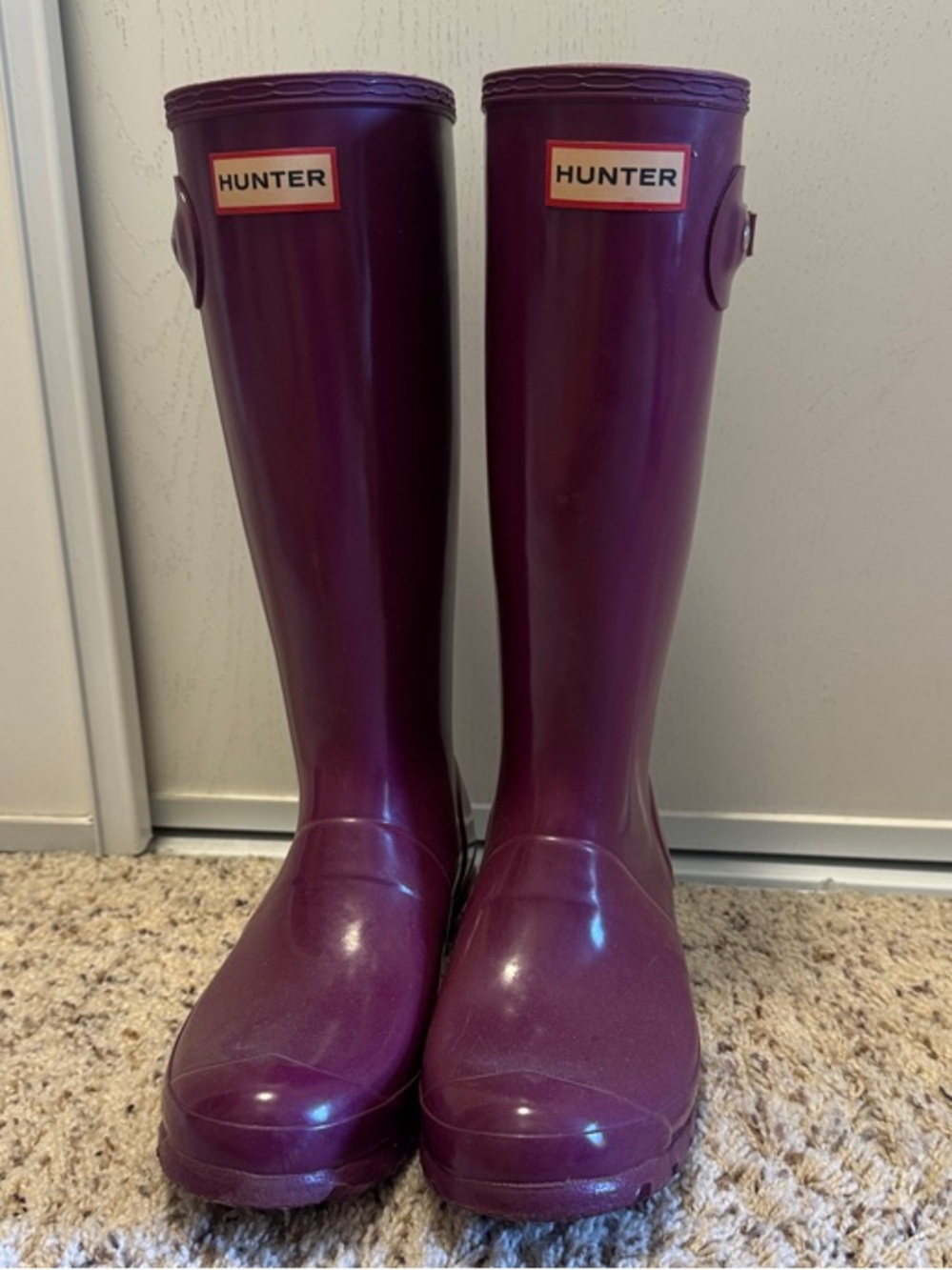 Hunter Kids Tall Rain Boots in Plum